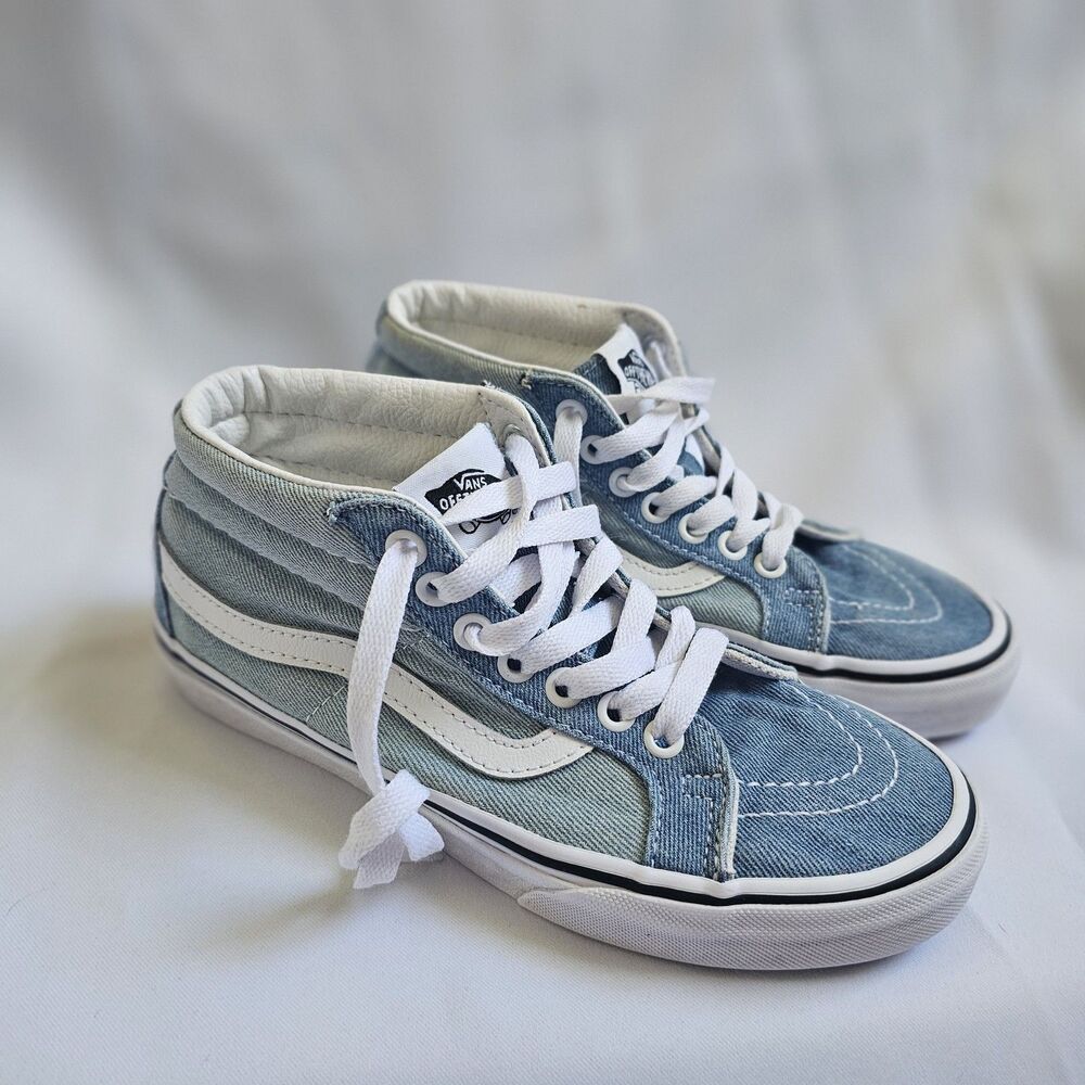 Vans Sk8-Mid Reissue Denim Blue Two Tone Sneakers Men’s 4.5 Women’s 6